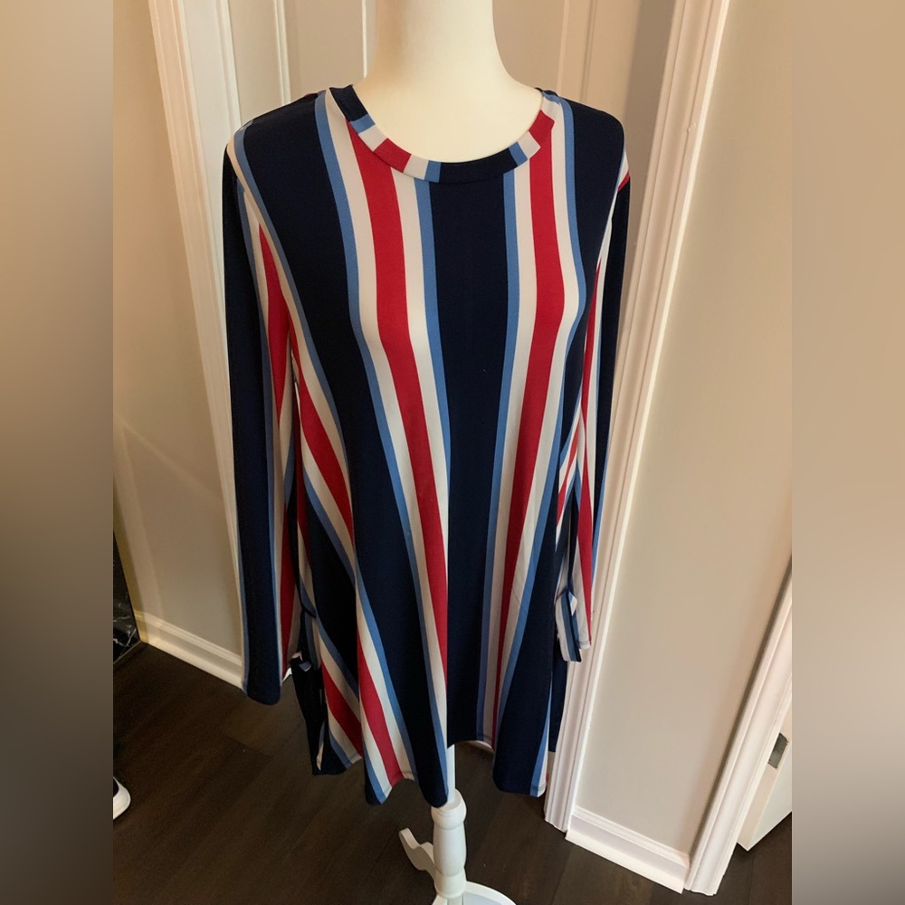 BCBGeneration Navy Red White Striped Mini Dress